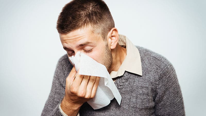 man having a stuffy nose