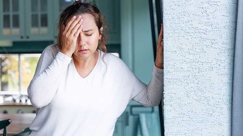 woman suffering dizziness